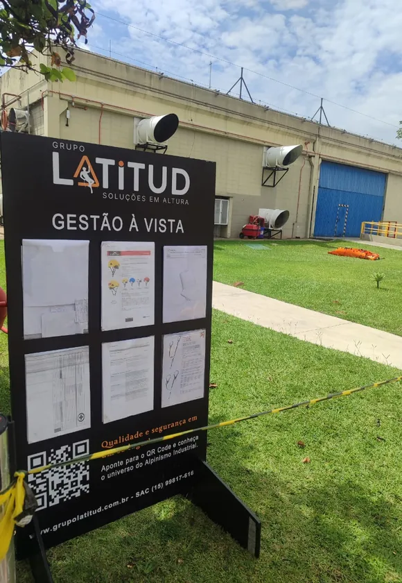 Quadro de gestão à vista de Segurança do Trabalho da Latitud